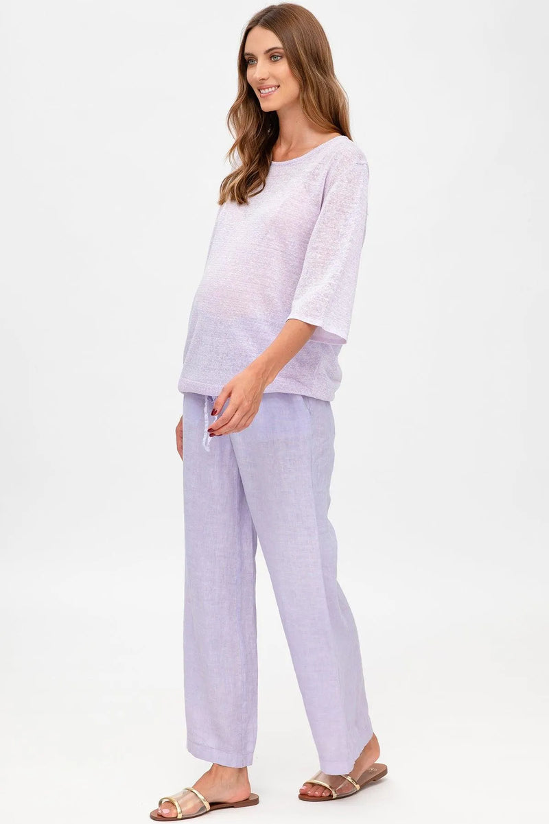 JOSEPH | Linen Maternity Pants in Lilac