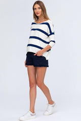 BONNIE MINI SHORTS BLU | Pantaloncini Premaman in Cotone - Pietro Brunelli