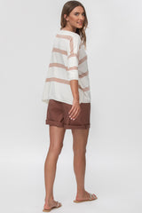 ADVENTURE SHORTS | Pantaloncini Premaman in Cotone Marrone
