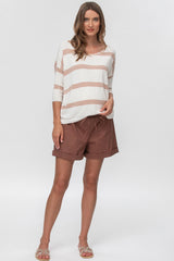 ADVENTURE SHORTS | Pantaloncini Premaman in Cotone Marrone