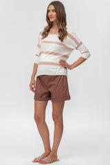 ADVENTURE SHORTS | Pantaloncini Premaman in Cotone Marrone