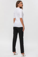 CHRISTINE | Maglia Premaman Bianca con Colletto