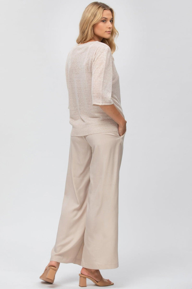 WARREN | Wide Leg Maternity Pants in Beige