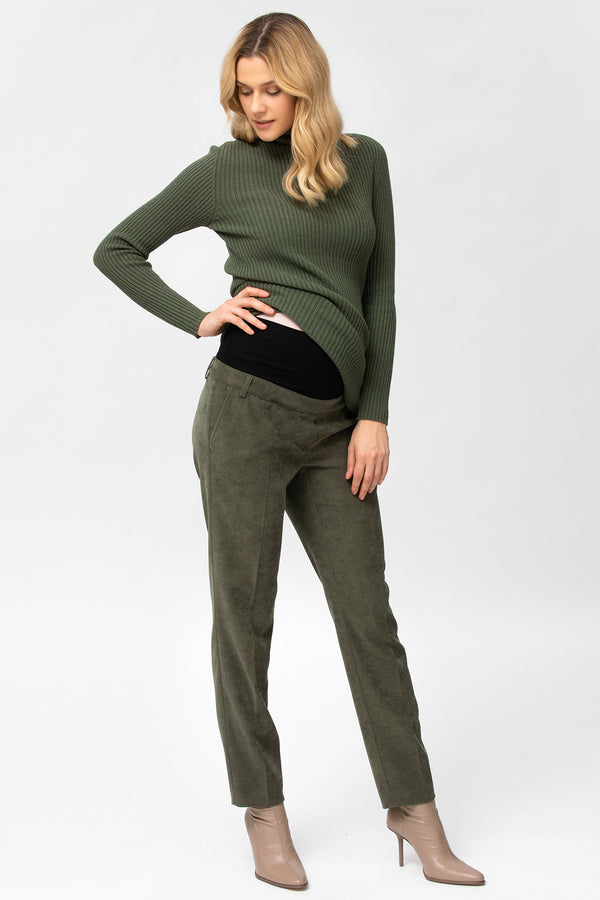 HARRY VELVET | Green Maternity Pants in Velvet
