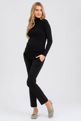 Pantaloni premaman slim fit neri 