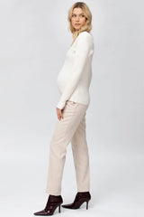 HARRY VELVET | Pantalone Premaman Beige in Velluto