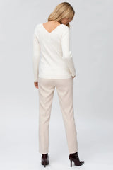 HARRY VELVET | Pantalone Premaman Beige in Velluto