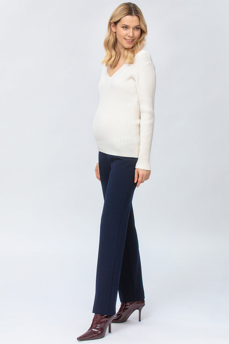 NOAH | Straight Leg Maternity Pants in Dark Blue