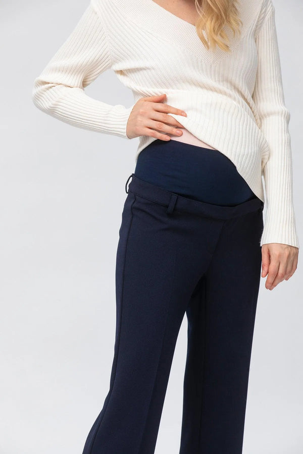 NOAH | Straight Leg Maternity Pants in Dark Blue