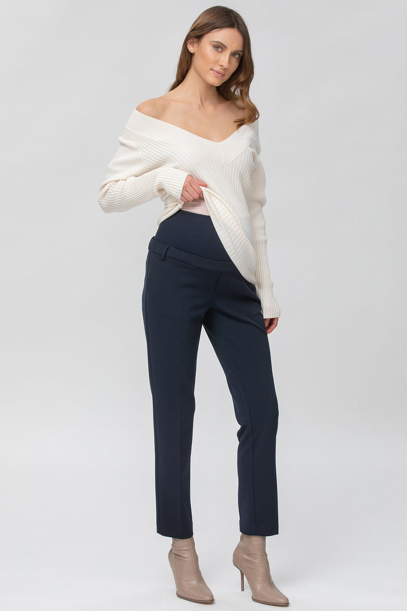 HARRY | Slim Fit Maternity Pants in Blue