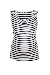 MARIE | Sleeveless Maternity and Nursing Top in Blue Stripes