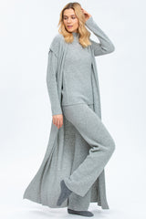 ASPEN | Cardigan Grigio a Costine in Lana e Cashmere