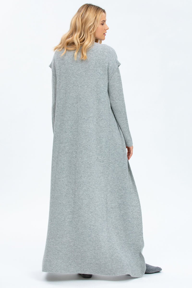ASPEN | Cardigan Grigio a Costine in Lana e Cashmere
