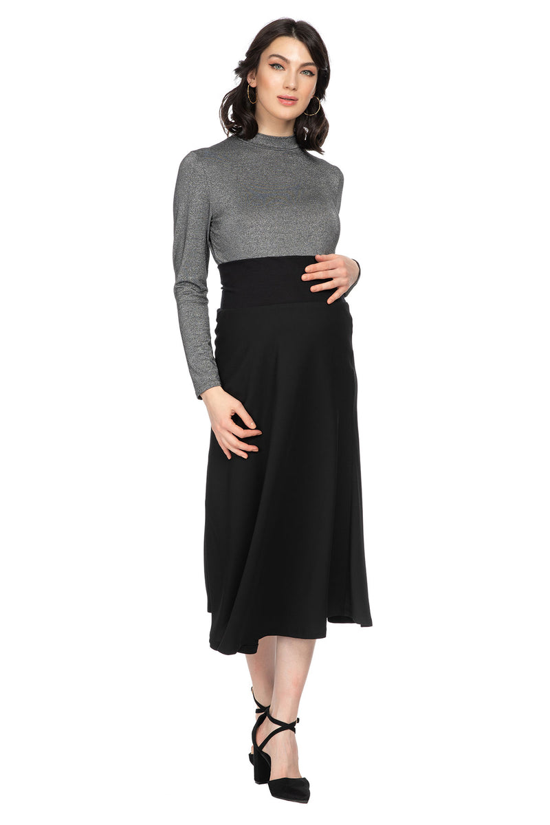 BEVERLY HILLS | Maglia Premaman a Collo Alto in Lurex