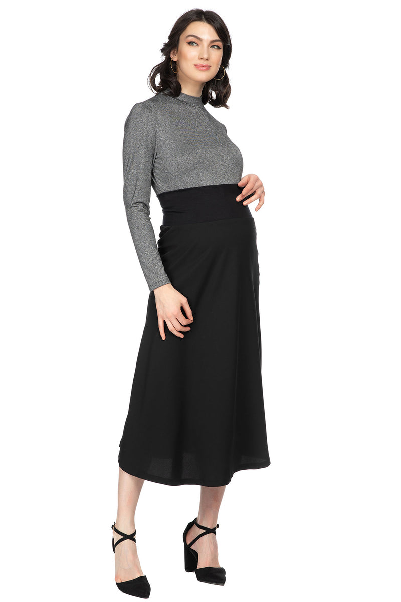 BEVERLY HILLS | Maglia Premaman a Collo Alto in Lurex
