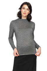 BEVERLY HILLS | Maglia Premaman a Collo Alto in Lurex