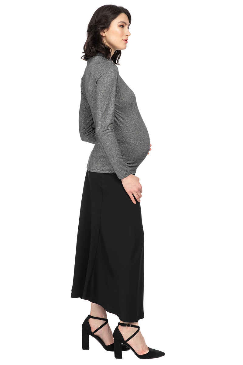 BEVERLY HILLS | Maglia Premaman a Collo Alto in Lurex