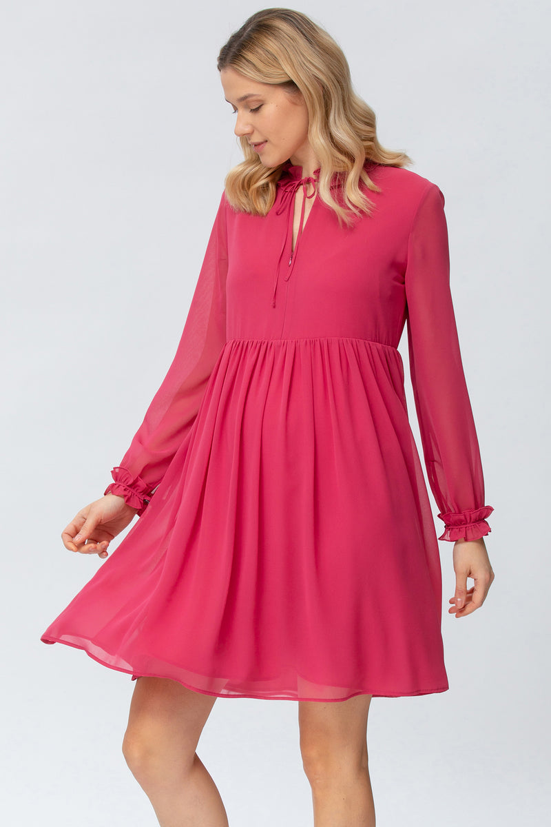 Abito Allattamento Rosa in Chiffon