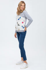 SANTA MONICA | Maternity and Nursing Sweater with Vogue Cats Pattern
