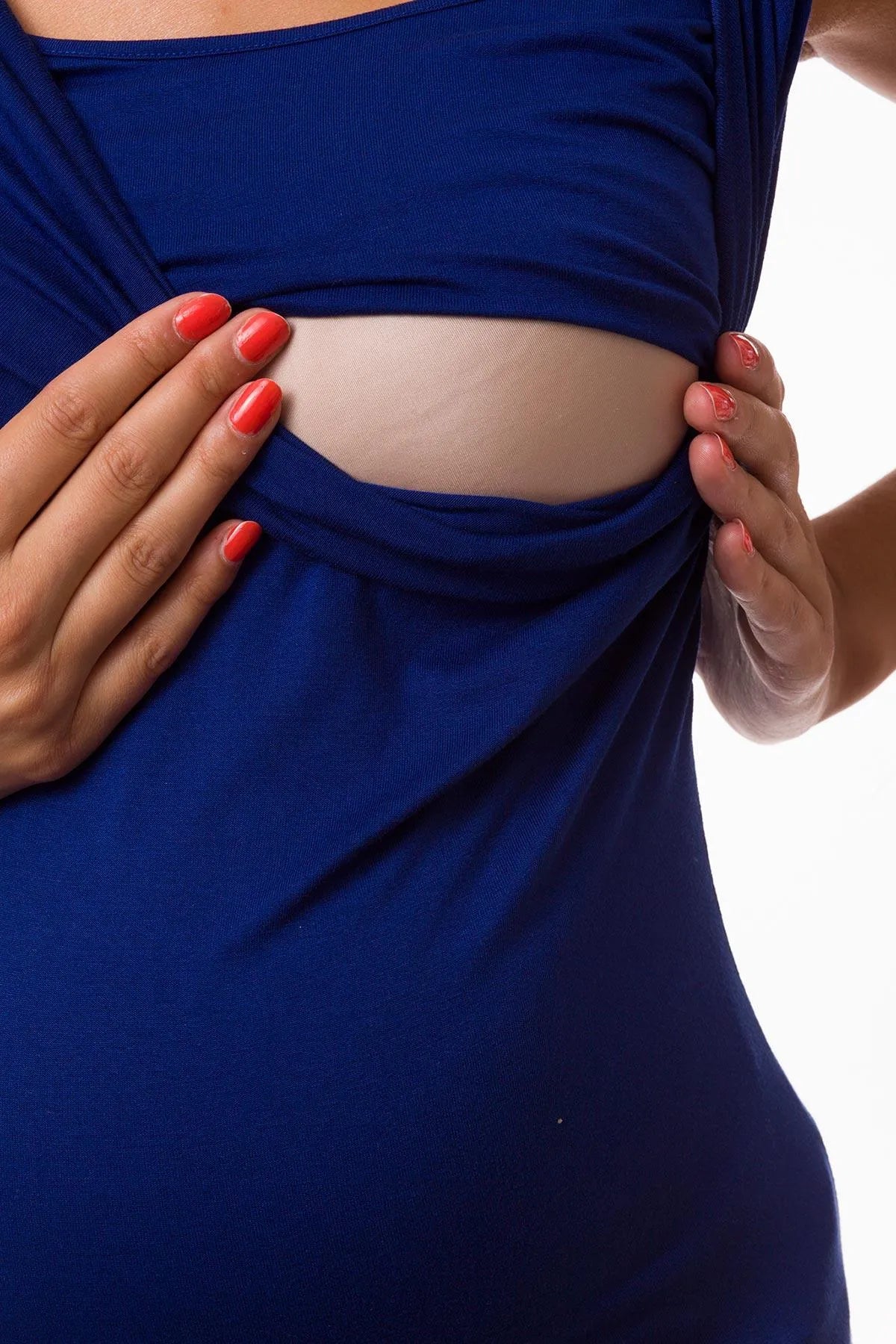 MARIE | Top Premaman e Allattamento Blu Smanicato - Pietro Brunelli