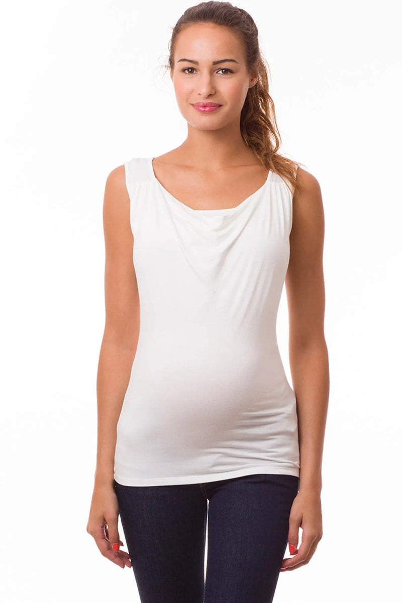 MARIE | Sleeveless Maternity and Nursing Top in Ecru