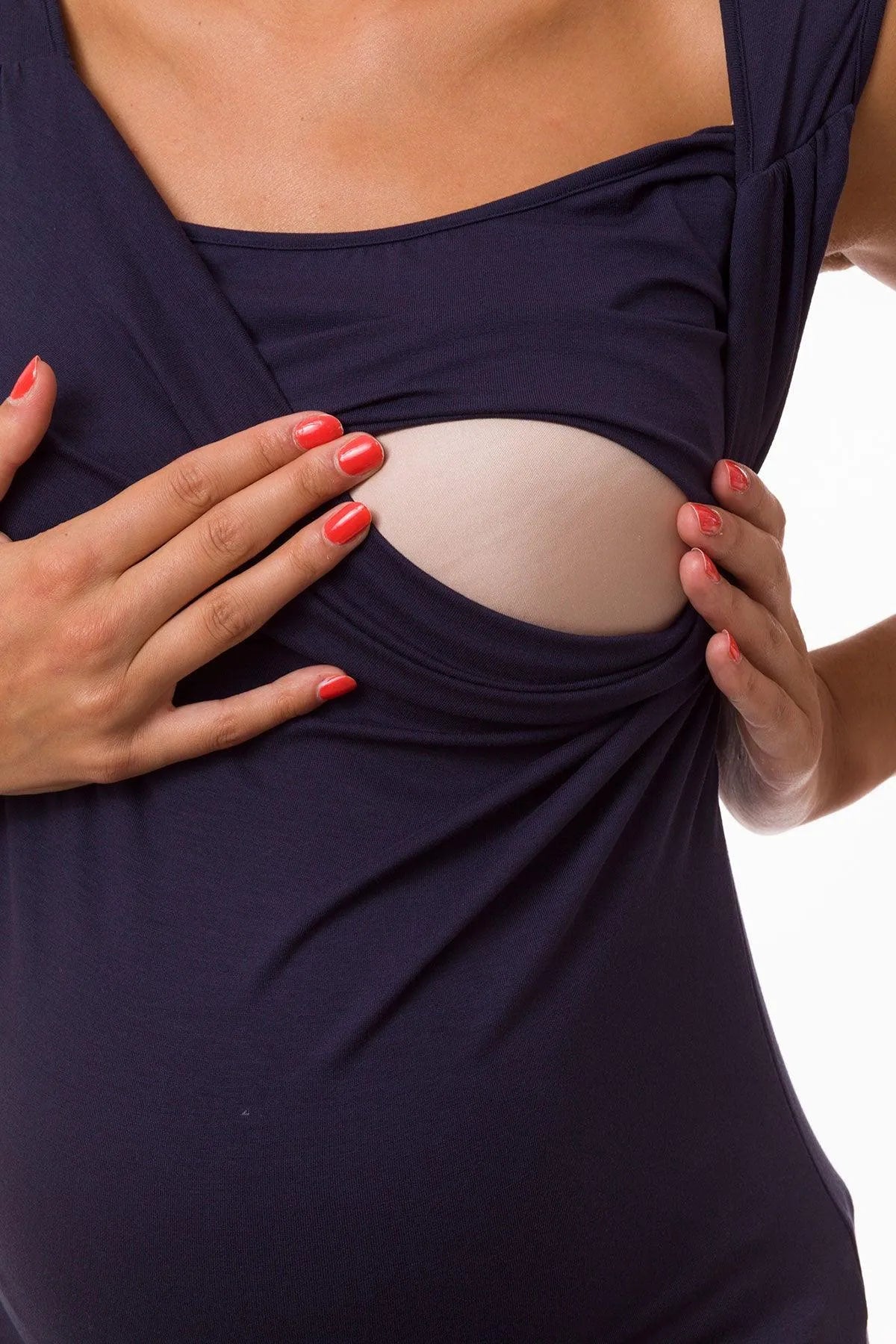 MARIE | Top Premaman e Allattamento Navy Smanicato - Pietro Brunelli