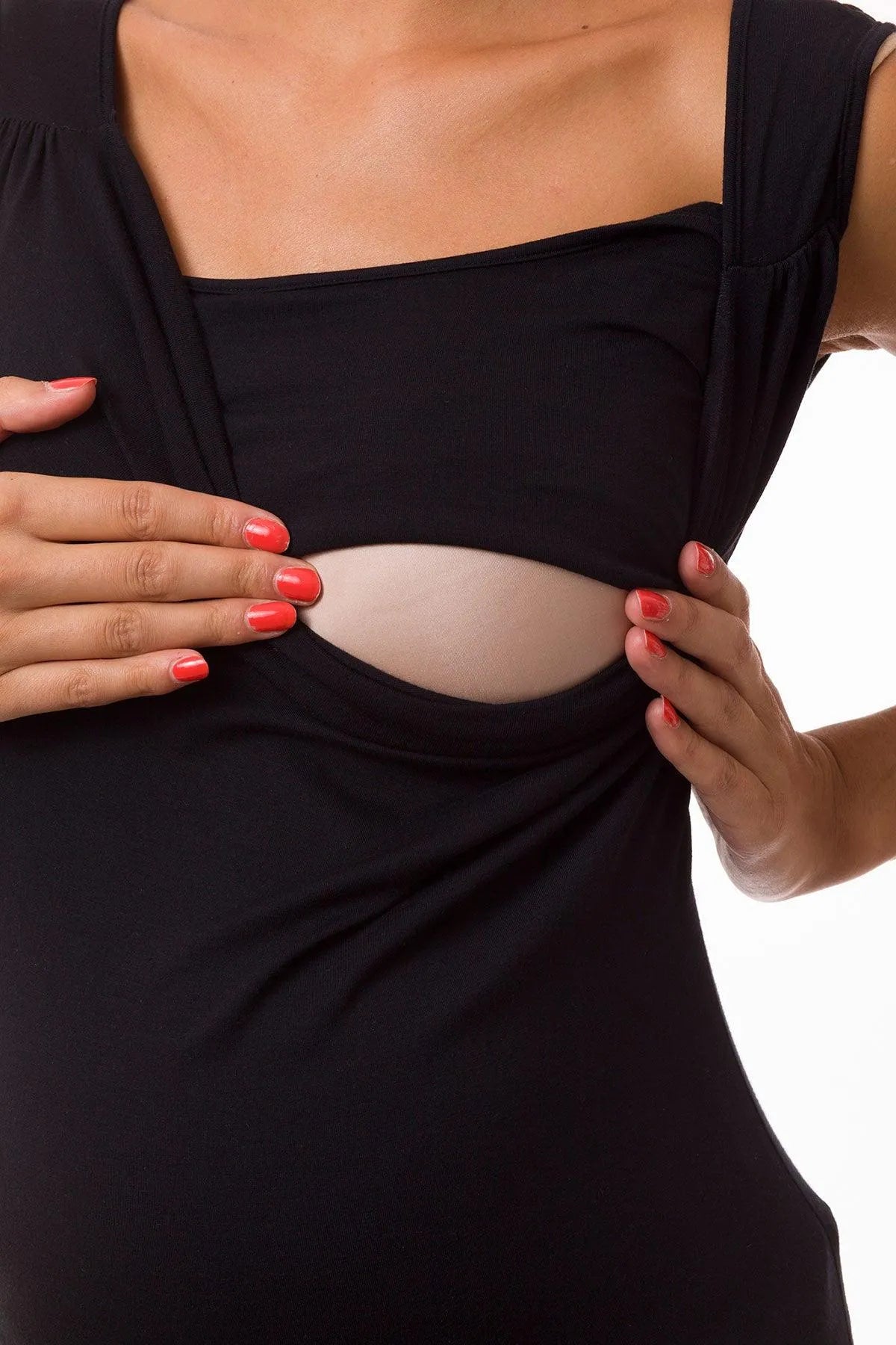 MARIE | Top Premaman e Allattamento Nero Smanicato - Pietro Brunelli