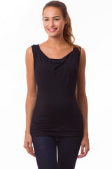 MARIE | Sleeveless Maternity and Nursing Top in Black