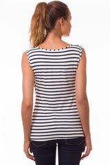 MARIE | Sleeveless Maternity and Nursing Top in Blue Stripes