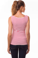 MARIE | Sleeveless Maternity and Nursing Top in Red Stripes