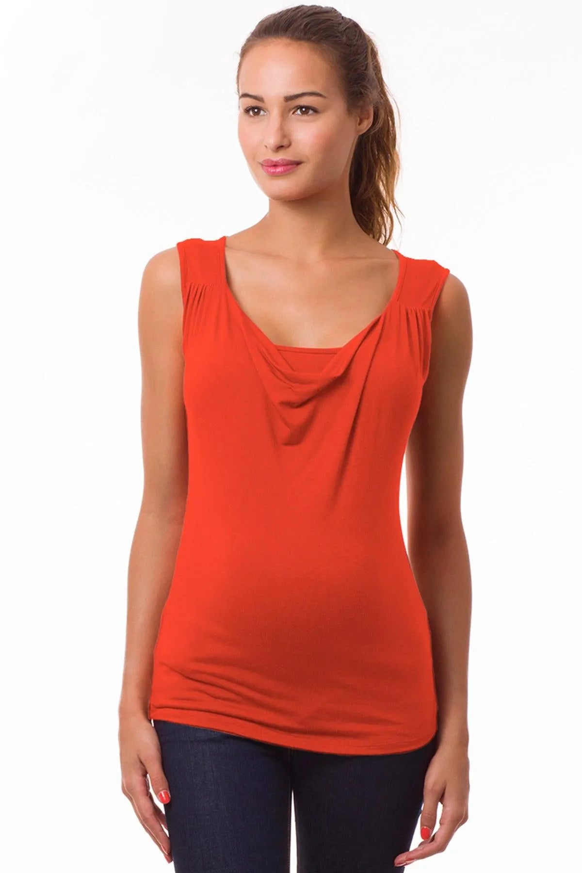 MARIE | Top Premaman e Allattamento Arancione Smanicato - Pietro Brunelli