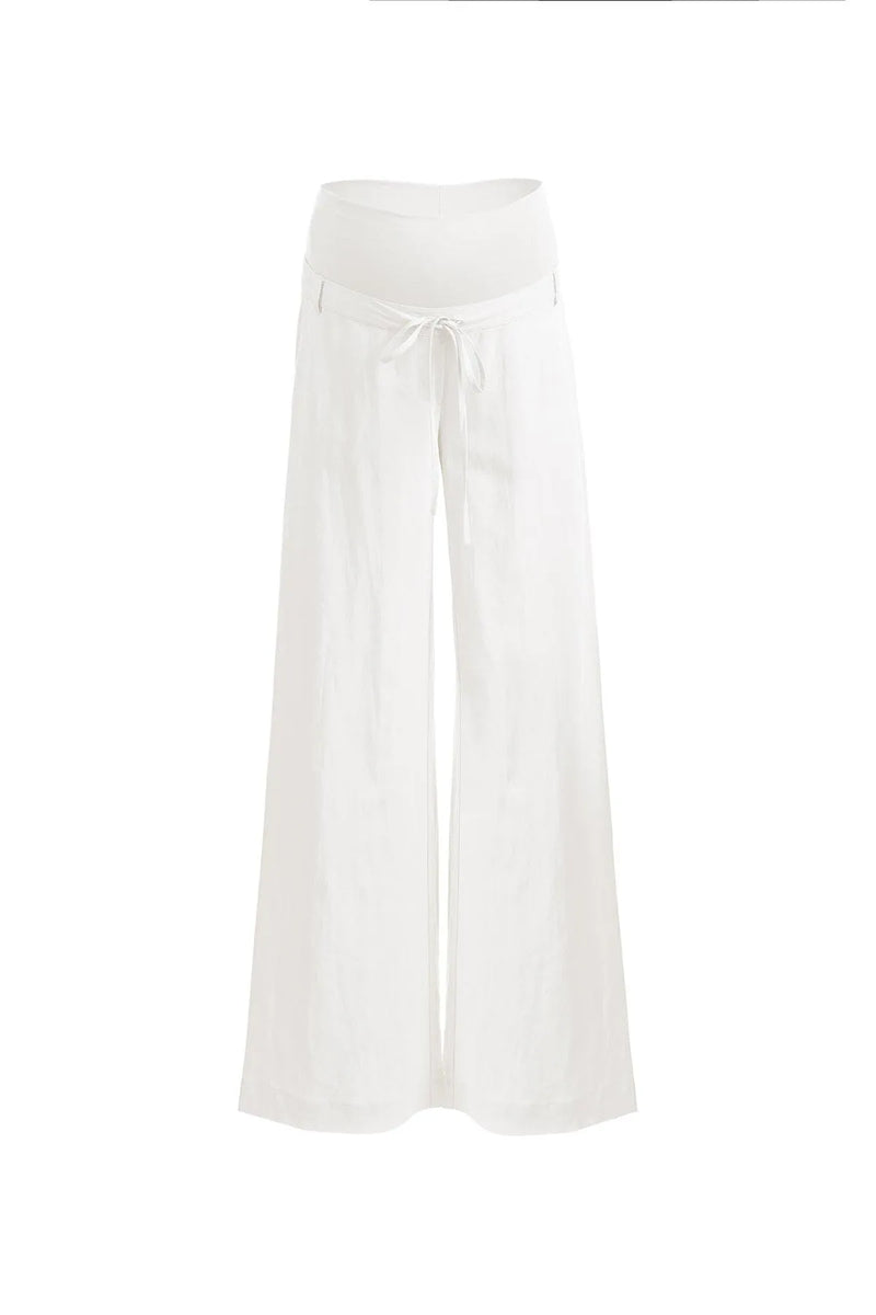 JOSEPH | White Maternity Pants in Linen