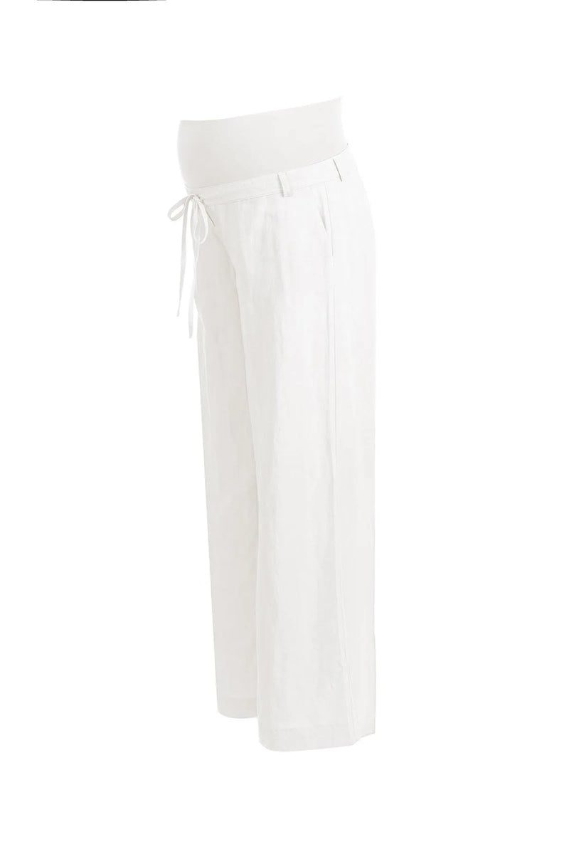 JOSEPH | White Maternity Pants in Linen