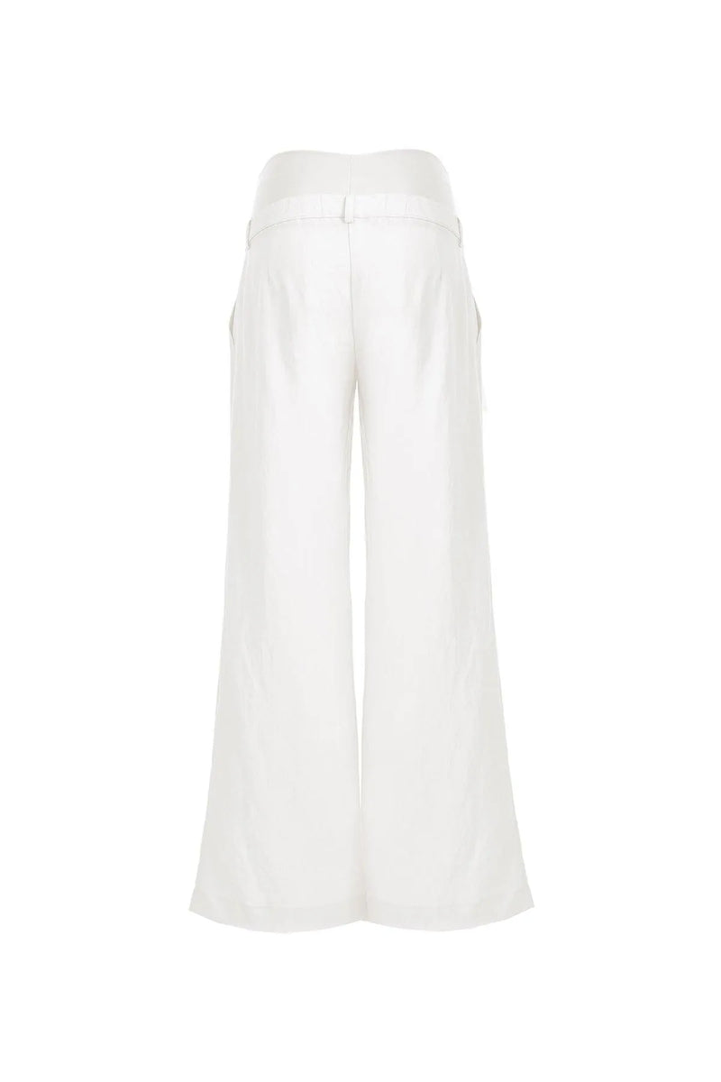 JOSEPH | White Maternity Pants in Linen