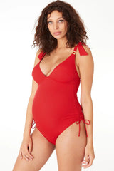 PORTO VECCHIO | Red Maternity Swimsuit