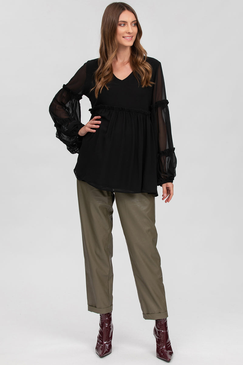 AMANDA | Black Maternity Top