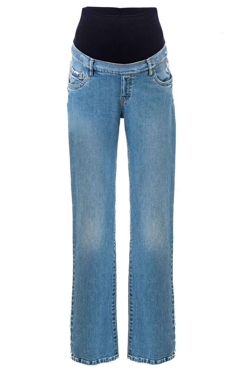 HI-RISE STRAIGHT LEG W037 | Jeans Premaman a Gamba Dritta - Pietro Brunelli